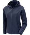 RS911F R911F Result Recycled Ladies Three Layer Printable Hooded Soft Shell Jacket Navy colour image